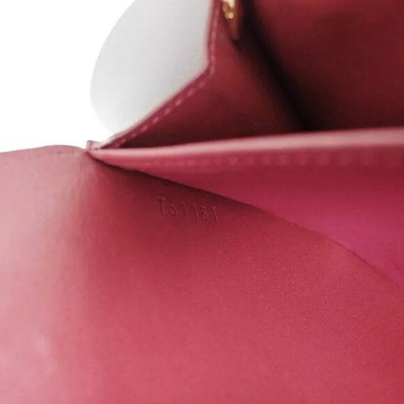 LOUIS VUITTON Long Wallet Monogram Vernis Pomme d'Amour Authentic Used - Picture 9 of 11